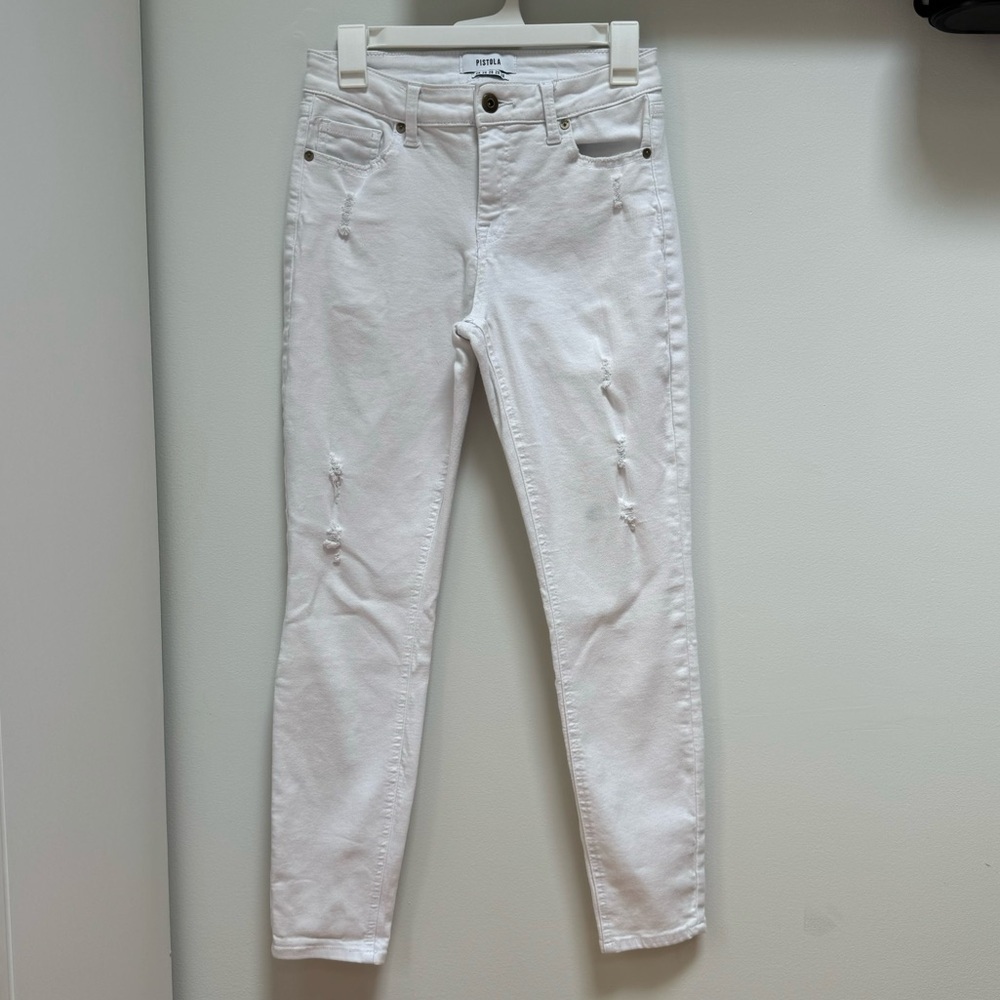 Pistola white skinny distressed jeans‎ size 28